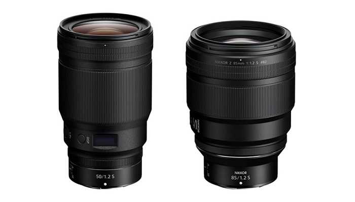 Nikon-Z-50mm-f1.2-vs-85mm-f1.2 مقایسه اندازه لنزهای
